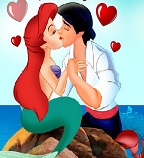 Поцелуи русалочки Ариэль и принца