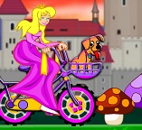 Принцесса Белль участвует в гонках на велосипеде