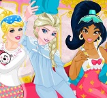 Пижамная вечеринка у принцесс Золушки, Эльзы и Жасмин
