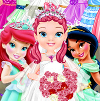 Малышки Барби, Жасмин и Ариэль играют в свадьбу