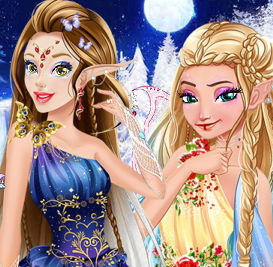 Принцессы Диснея в образе зимних эльфов 