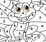 Раскраска-головоломка с лягушкой